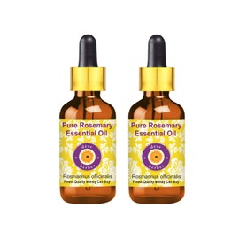 dve herbes Deve Herbes Pure Rosemary Essential Oil (Rosmarinus officinalis) with Glass Dropper Steam Distilled (Pack of Two) 100ml X 2 (6.76 oz)