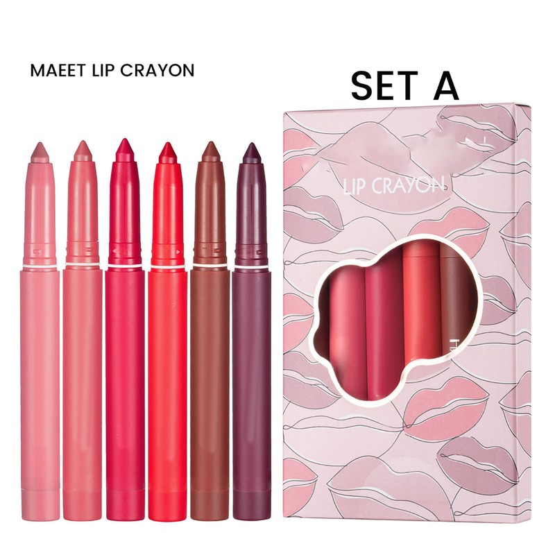 6 Colors Matte Crayon Lipstick Lipstick Makeup Lipstick Set Waterproof