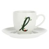 PORCELLANA Solotua Coffee Cup with Saucer Letter 'L' 3 Oz
