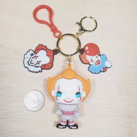 Pennywise 3D horror mini figure keychain backpack clip accessory pendants orange