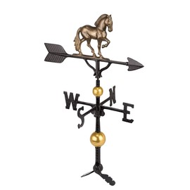Montague Metal Products - Aluminum Deluxe 3D Horse Weathervane - Wind Vane Roof Metal Decor - Mount Included (4 to Choose from) - Hand Cast Aluminum (Aged Bronze)