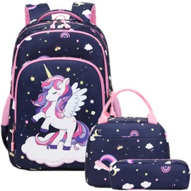 Jumpopack School Backpack Girls Backpack Teenager Girls School Bags Girls School Bag Set Children's School Bag, Unicorn pink, Kids Backpack