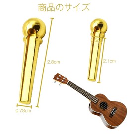 Guitar Bridge Pin Guitar String Metal Acoustic Brass Acoustic String Brass Pin Removal for Guitar Replacement Accessory Music Instrument Parts (6 Pieces, Gold)