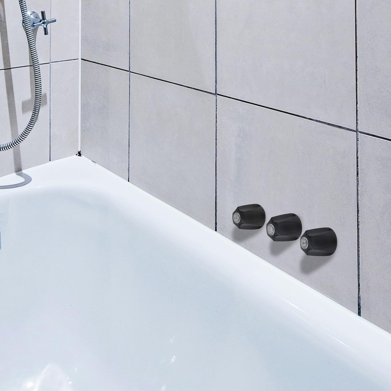 Tinoaly 3pcs Shower Knobs Replacement Kit, Matte Black Shower Knobs