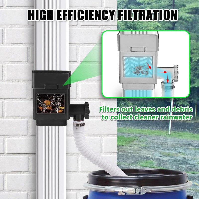 Anivia Rainwater Collection System, Downspout Diverter Fits for 2x3 or