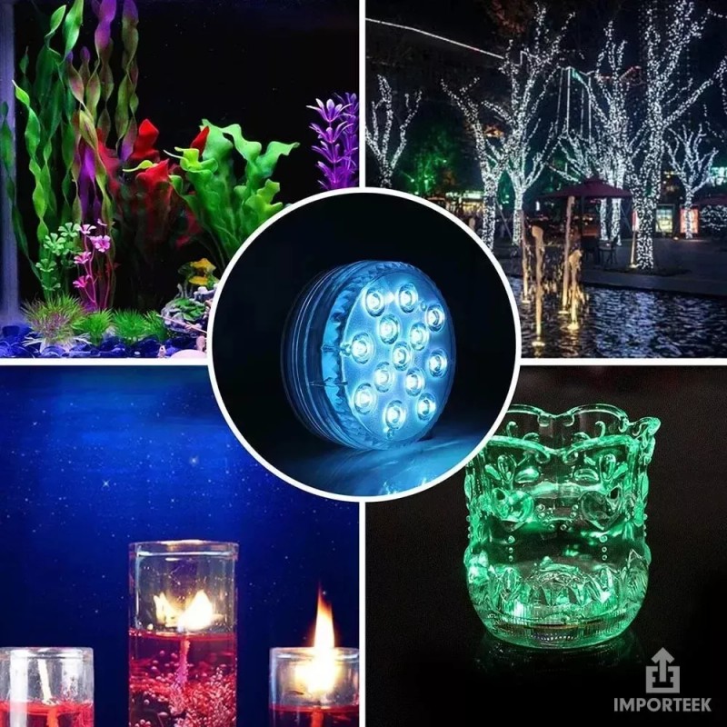 Importeek 3pz Lampara Sumergible Led Rgb Acuario Pecera Alberca