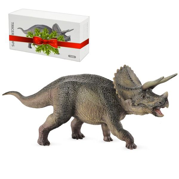 Gemini&Genius Triceratops Action Figure Toy, Triceratops Dinosaur Model Toy, Beautiful