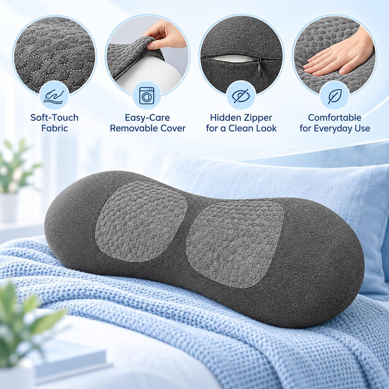 Lumbar Support Pillow - Memory Foam Lumbar Pillow for Bed