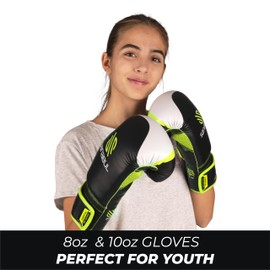 ESSENTIAL BOXING GLOVES GREEN 8-OZ