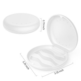 Annhua Orthodontic Retainer Case with Vent Holes, Denture Storage Case Slim Mouthguard Container Aligner Case with Magnetic Closure for Household|Travel|Office - White