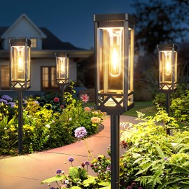 KOOPER Taller Solar Pathway Lights Outdoor, 8 Pack Upgraded Brighter Solar Garden Lights Solar Powered, Up to 15 Hours Outdoor Solar Lights for Yard Landscape Lighting Path Walkway Driveway Sidewalk