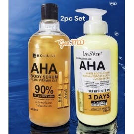 BOLAILI & LANSYADE 2-pc AHA Strong Brightening Serum & Lotion Vitamin C,E Skin Whitening USA Stock