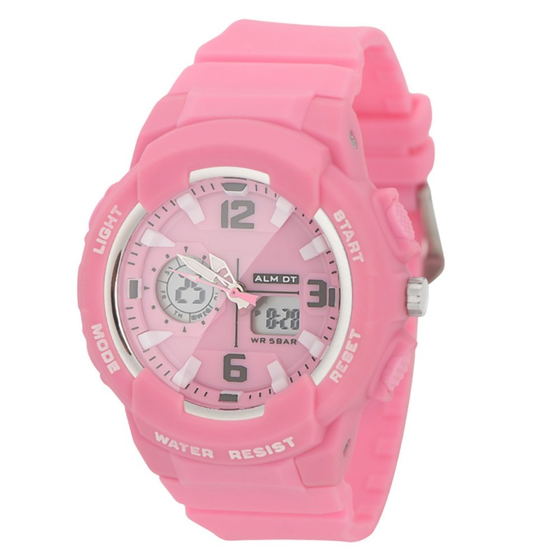 SMAEL Waterproof Digital Analog Dual Display Watch Round Electronic Quartz