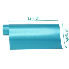 CT CRAFT LLC 12" x 15 Yards Turquie Blue Double Face Satin Cut Edge Fabric Ribbon for Christmas Home Decor Gift Wrapping Crafts Wedding Ceremony Car Bow Christmas Holiday