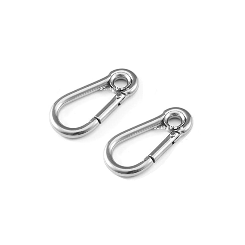 J Clarke Marine Pack of 2 - Carabiner snap hook
