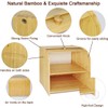 FoverOne Bamboo Bread Box for Kitchen Countertop, Roll-top Breadbox Breads