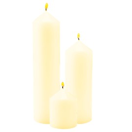 Veiuwa 3 Pcs Ivory Pillar Candles Bulk Set，Hurricane Candles，3 Different Lengths ，Dripless Unscented Smokeless，Gives You a Better Atmosphere When Organizing Wedding or Event Party.