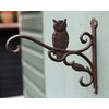 Spring life Cast Iron Ornate Owl Hanging Flower Basket Bracket