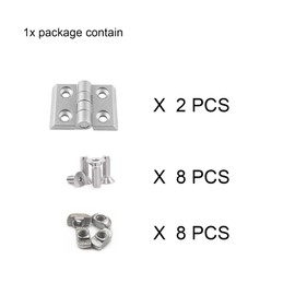 1" x 1" 1010 Series Aluminum Extrusion Profiles Frame Hinge Install Kit Connector Set, 2pcs Zinc Alloy Hinge with T-Nuts Hex Screw Bolt for 1 Inch x 1 Inch Extrusion Profiles Rail