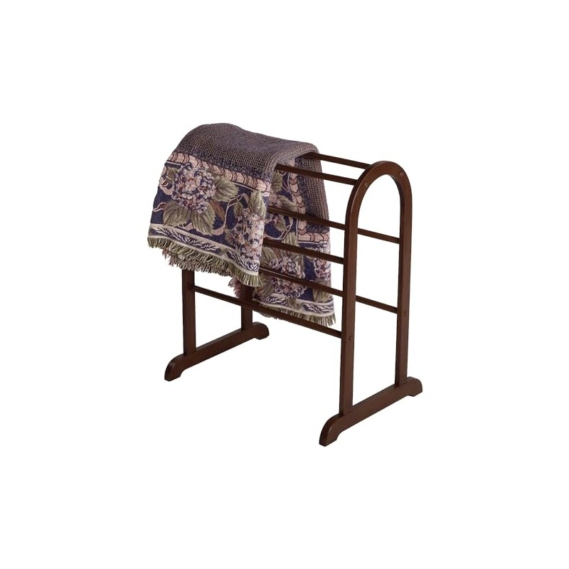 Winsome 94326 Wood Quilt Rack With 6 Rungs, Antique Walnut