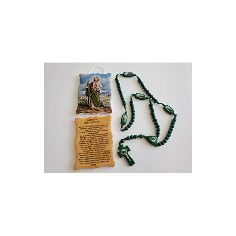 Oracion a San Judas Tadeo con placa y Rosario de
