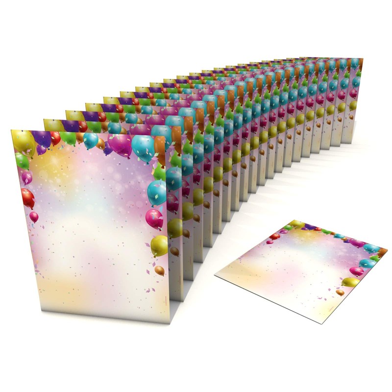 Party Celebrations Carnival Motif Paper Confetti 20 Sheets Letter Paper