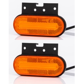 MelTruck® 2x LED Outline Light ADR Marker Light 12 V 24 V E9 Reflector Truck Trailer (Yellow with Holder)