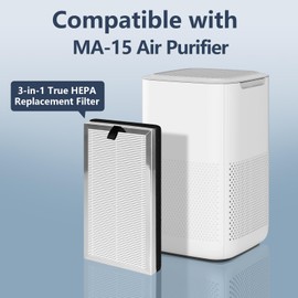 MA-15 Replacement Filter compatible with Air Puri-fier 15 Series, 3-in-1 H13 Ture HEPA and Activated Carbon Pre-filter, 4 Pack