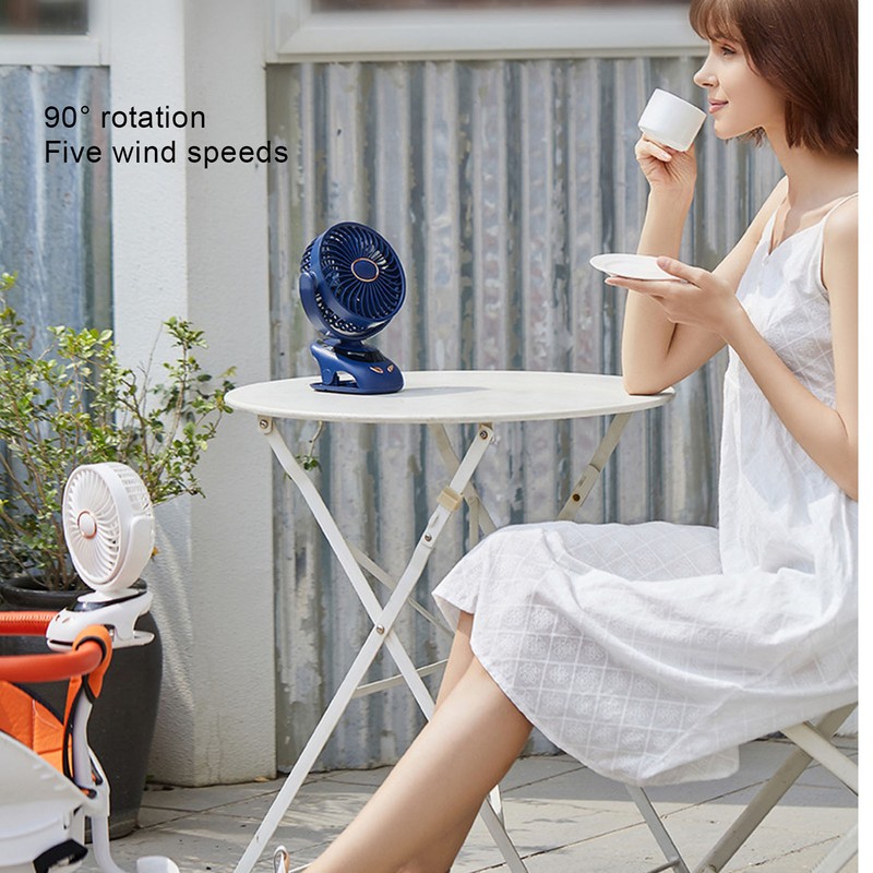 Small USB Desk Fan 5 Speed Mini Personal Fan Air