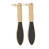 Healeved 2pcs Double-sided Wooden Foot Rubbing Tool Exfoliator for Dead