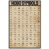 JIUFOTK Hobo Symbols Wall Decor 8x12 Inches - Metal Signs