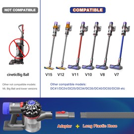 Sealegend Dryer Vent Cleaner Kit Compatible with Dyson Dryer Lint Vacuum Attachment Removes Deep Lint Adapter Compatible with Dyson V7 V8 V10 V11 V12 V15 etc Cordless Vacuum Cleaner Accessories