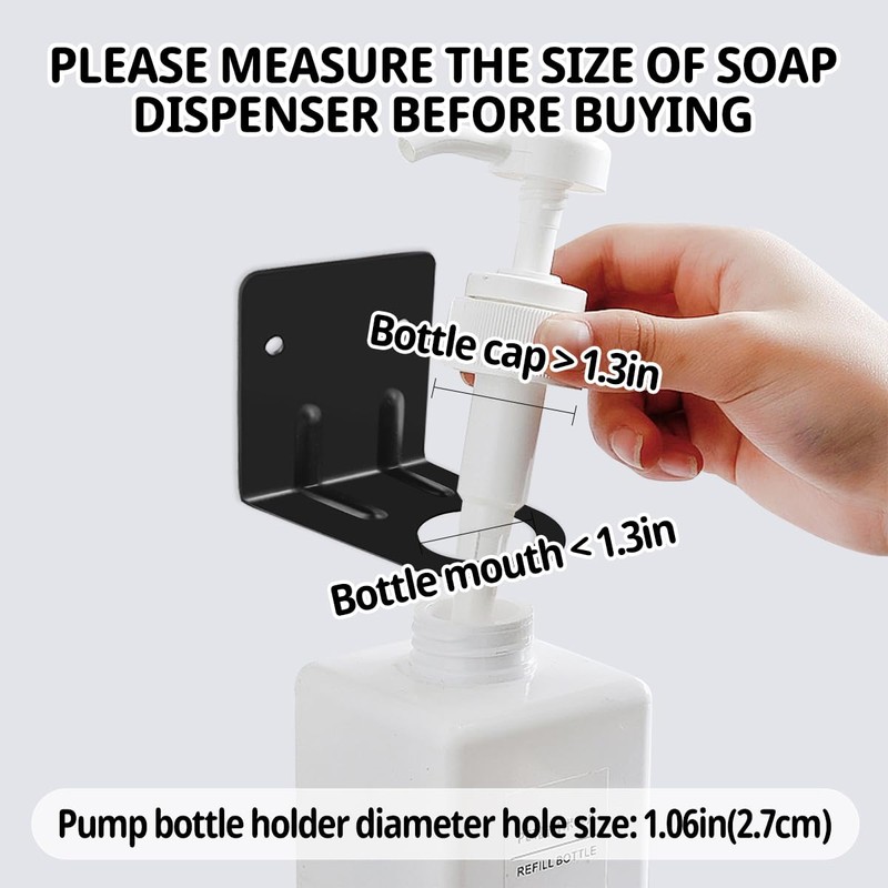 6Pcs Resizable Soap Bottle Dispenser Holder Wall Mount for Shower,