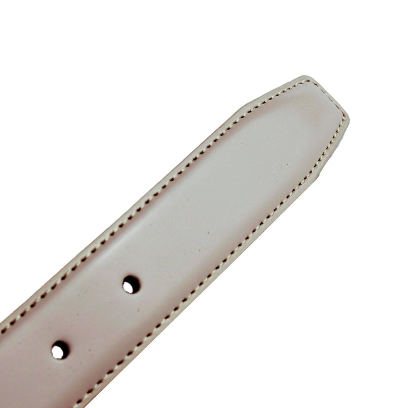 Biagiotti Women's Genuine Leather Thin Belt with Box, Light Taupe