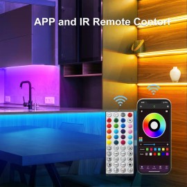 LED Strip Lights 100FT/50FT – Color Changing with 44-Key Remote & Power Supply | Flexible RGB Light Strips for Bedroom, Room Decor