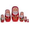 BestPysanky Set of 6 Santa Wooden Nesting Dolls 5.5 Inches