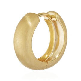 NKlaus Single 333 8 Carat Gold Yellow Gold Hinged Hoop Earrings 15 x 5.1 mm Matt Rounded Earrings 4744, Yellow Gold