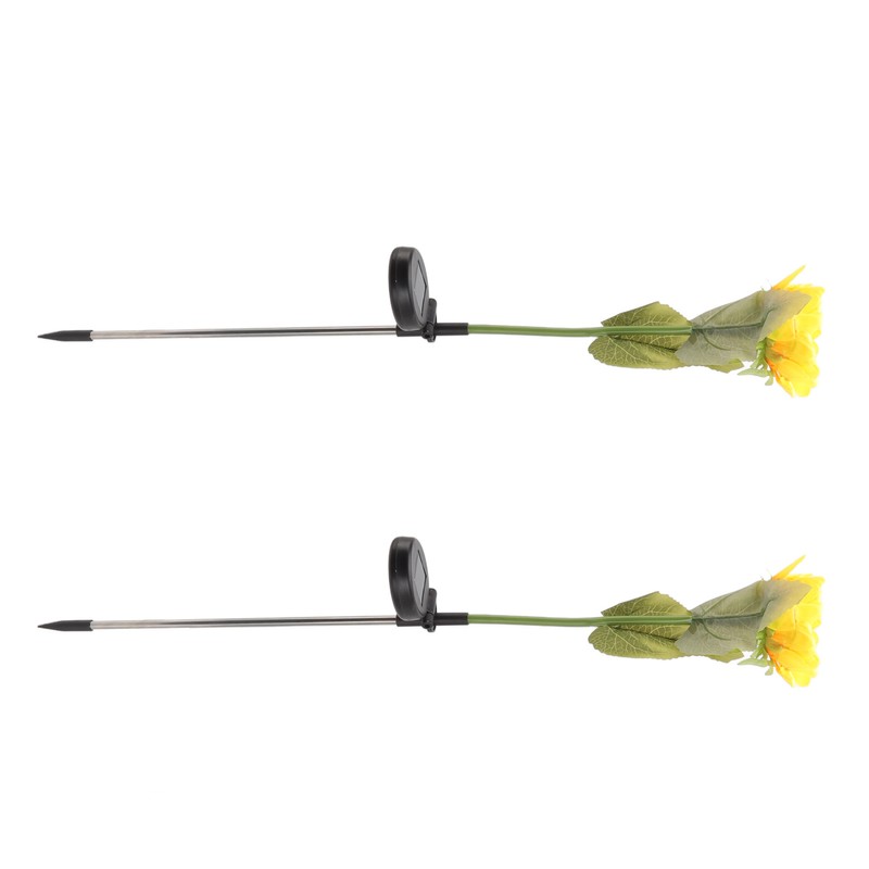 2Pcs Sunflower Solar Lights IP65 Waterproof Low Power Consumption LED