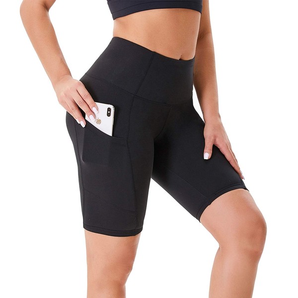 NexiEpoch Biker Shorts for Women with Pockets - 8" High Waisted Plus Size Spandex Shorts for Summer Running Yoga Workout