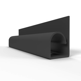 Electriduct Small Hook Channel Cable Raceway Desk Cord and Wire Organizer - 16 Inch (Pack of 6) - Black