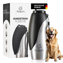 Dog Water Bottle for On the Go - 700 ml - Leak-proof & Robust Stainless Steel - Portable Pet Water Bottle, Dog Bottle to Go, Dog Drinking Bottle for On the Go for All Dogs