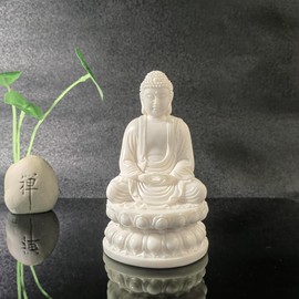 Hormsdar Ivory Fruit Buddha Statue,Tathagata Sculpture for Home Office Car Feng Shui Décor and Thoughtful Zen Ornamnt Gifting (Tathagata)