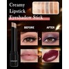 Gold Shimmer Lipstick Eyeshadow Stick, Cream Smooth Lip Tint Gloss