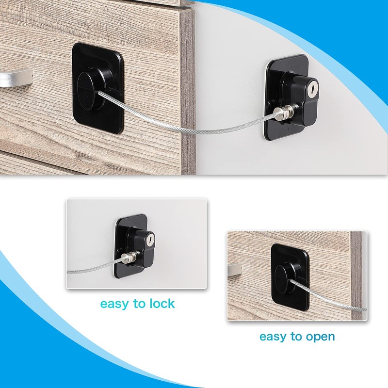 8 Pieces Refrigerator Locks for Children Adults with 10 Keys,