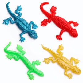 Entervending Lizard Stretchy Toy for Kids - 4” Reptile Toys for Party Favors, Sensory Toys - Treasure Box Prizes - Stretchy Strings - Bulk Toys Pack of 100