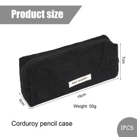 Federmäppchen Aesthetic,school klein mädchen kinder cute pencil cord mäppchen schreibwaren,teenager girl stifte case federtasche stiftemäppchen für schule kleines cordstoff etui federmappe(Schwarz)