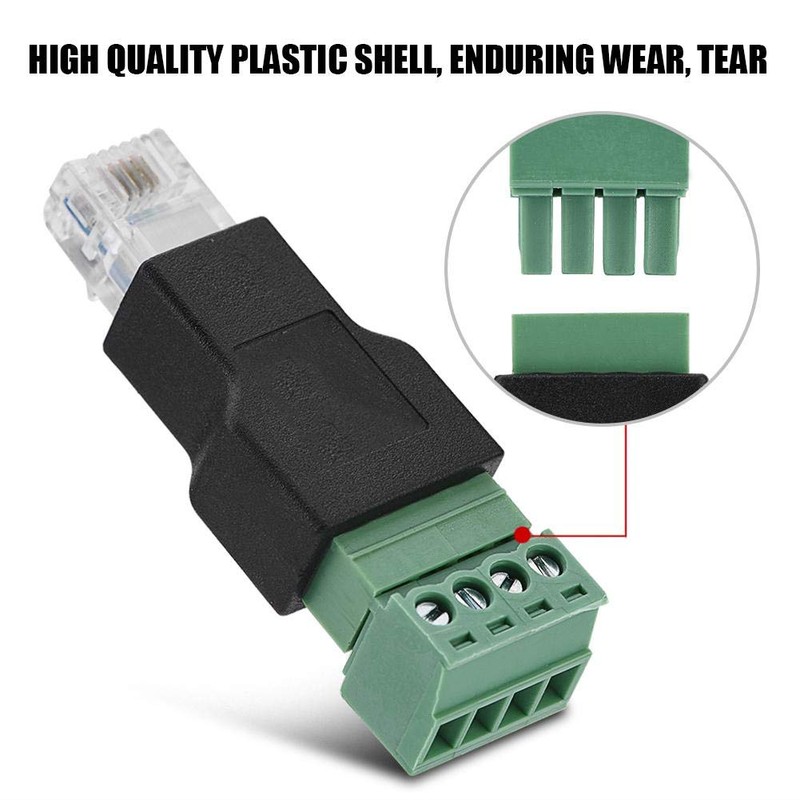 RJ11 Screw Terminal, Ethernet Connector RJ11 6P4C Male to 4