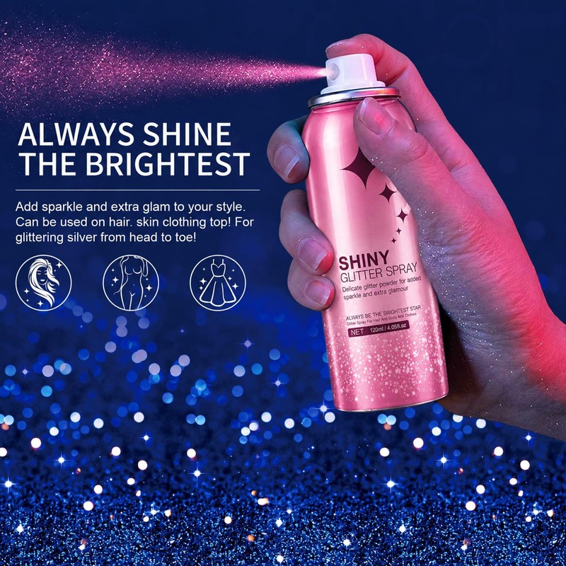 Body Glitter, Body Glitter Spray, Long-Lasting Powder, Suitable for Stage,