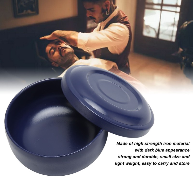 Men Shaving Soap Bowl Dark Blue Wide Mouth Easy To