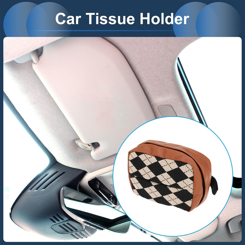 INFINAUTO Car Tissue Holder, Auto Sun Visor Napkin Holder, Car